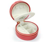 ADEL DREAM Boîte à bijoux rectangulaire pour femme et jeune fille Petite boîte à bijoux de voyage pour bagues boucles d'oreilles et colliers Trois couleurs aux choix Rouges