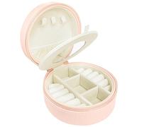 ADEL DREAM Boîte à bijoux rectangulaire pour femme et jeune fille Petite boîte à bijoux de voyage pour bagues, boucles d'oreilles et colliers Trois couleurs aux choix (Rose)