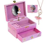 ADEL DREAM Boîte de rangement musicale Boîte à bijoux rotative pour fille Cadeau pour fille