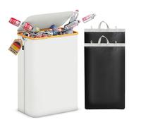 ADEL DREAM Bouteilles consignées 160L 2 compartiments Grand conteneur de rangement pour produits vides et verres usagés Avec trou Pour la cuisine Beige