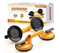 ADEL DREAM Lot de 2 ventouses en verre à ventouse pour carrelage Capacité de charge 100 kg Pour le transport de carrelage disques stratifiés et verre comme lève-verre jaune