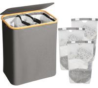 Adel Dream Panier à linge avec couvercle , le panier à linge peut être plié, le sac à linge peut être plié (160L, gris)