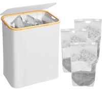 Adel Dream Panier à linge avec couvercle , le panier à linge peut être plié, le sac à linge peut être plié (160L, Beige)