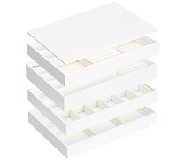 ADEL DREAM Plateau à bijoux empilable boîte à tiroirs pour bijoux féminins abce2 blanc