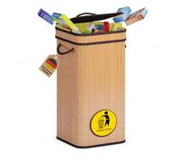 ADEL DREAM Support pour sac poubelle jaune - Poubelle en bois inodore - Pour sacs jaunes - Résistant aux odeurs - Idéal comme sac poubelle jaune - 80 l - Carré