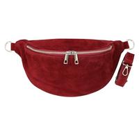 ADEL Marina Sac banane pour femme en cuir véritable fait à la main avec ceinture en cuir, 3 compartiments, sac à bandoulière élégant, fabriqué en Italie, bordeaux, Sac à bandoulière