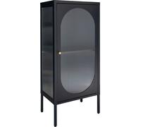 Adelaide Armoire vitrine, 1 porte vitrée, noir.