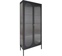 Adelaide Armoire vitrine, 2 portes vitrées, noir.