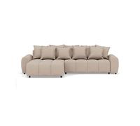 Adelaide - canapé d'angle réversible 4 places en tissu texturé - Beige Beige G