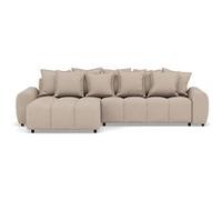 Adelaide - canapé d'angle réversible 4 places en tissu texturé - Beige Beige G