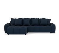 Adelaide - canapé d'angle réversible 4 places en tissu texturé - Bleu Bleu G