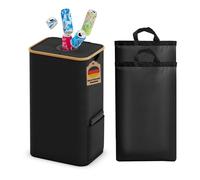 Adeldream 100L Récipient collecteur de bouteilles consignées, Grand rangement de bouteilles consignées, Récipient de rangement de bouteilles vides et de verre usagé avec poignées Softgrip Noir