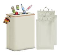 Adeldream 140L 2 compartiments Collecteur de bouteilles consignées Grand Rangement des bouteilles consignées Récipient Rangement des bouteilles vides et du verre usagé Poignées Softgrip