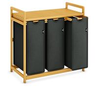 AdelDream Panier à linge 150L 3 compartiments étagères