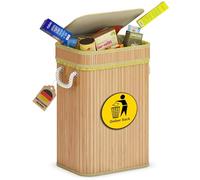 AdelDream Support pour Sac Jaune Poubelle en Bois sans Odeur pour Sacs Jaunes Poubelle hermétique idéale comme Support pour Sac Jaune Poubelle pour Sac Jaune 74L carré