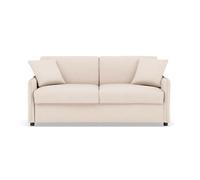 Adele - Canapé lit 2 places convertible express couchage quotidien 140x190 cm matelas 14 cm en tissu texturé - Beige