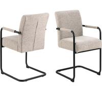 Adele chaise de salle à manger avec accoudoirs beige.