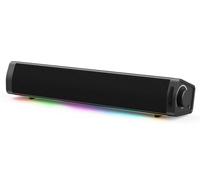 ADELGO Enceinte PC USB, barre de son alimentée par USB de type C, portable, avec RVB, pour bureau, moniteur, ordinateur portable, Plug and Play, noir
