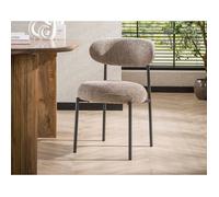 Adelia - lot de 2 chaises - pieds en métal - en tissu texturé - Sable