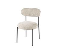 Adelia - lot de 2 chaises - pieds en métal - en tissu texturé - Sable