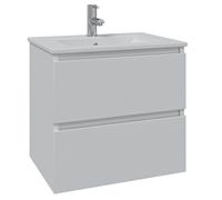 Adema Chaci Ensemble de meuble - 80x46x55cm - 1 lavabo en céramique blanc - 1 trou de robinet - 2 tiroirs - blanc mat SW1212766/SW804531
