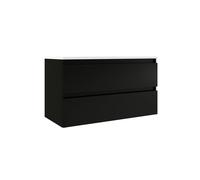 Adema Chaci Meuble sous vasque - 100cm - 2 tiroirs - sans poignée - noir mat 85569