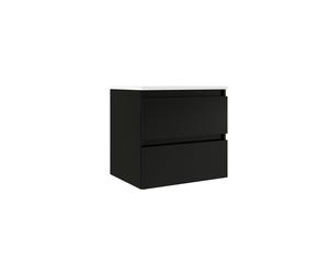 Adema Chaci Meuble sous vasque 60cm 2 tiroirs sans poignée Noir mat 085561