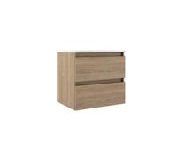 Adema Chacito Meuble sous-lavabo - 60x39.5x55cm - peu profond - 2 tiroirs - sans poignées - chêne 84392