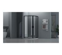 Adema Dawn Cabine de douche - 90x90cm - quart de cercle - noir mat SW1381731