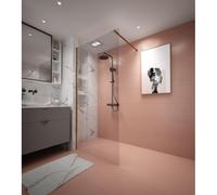 Adema Dawn Paroi de douche à l’italienne - 120x200 cm - profil mural - barre de stabilisation - verre clair - or mat SW1128993/SW1381723/SW1381727