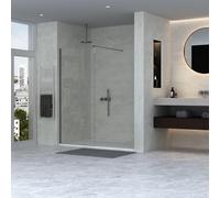 Adema Sparkle 2.0 Douche à l'italienne - 60x200cm - profilé mural - barre de stabilisation - verre clair - noir mat SW1381712/SW1381722/SW1381726