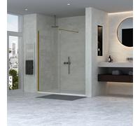 Adema Sparkle 2.0 Douche à l'italienne - 70x200cm - profilé mural - barre de stabilisation - verre clair - or mat SW1381713/SW1381723/SW1381727
