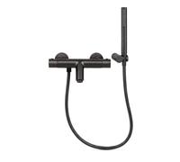 Adema Sparkle 2.0 mitigeur baignoire/douche thermostatique avec support de douchette, flexible de douche et douchette à main mat noir SW696251 / SW706210 / SW720565 / SW496811