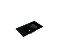 Adema Vygo Meuble lavabo - 81x2x46cm - trop-plein - 1 vasque - 0 trous de robinet - céramique - mat noir 2080E Matt Black