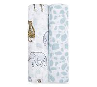 aden + anais - 2 Maxi-langes grand format prélavés en mousseline 100% coton - Imprimé Jungle - 120 cm x 120 cm