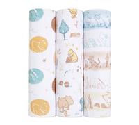 aden + anais 3 Maxi-langes grand format prélavés en mousseline 100% coton, Couverture douce et légère, Allaitement, Pratique, Garçon et Fille, 120cm x 120cm, Imprimé Winnie the Pooh in the woods