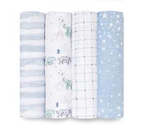 aden + anais - 4 Maxi-langes grand format prélavés en mousseline 100% coton - Imprimé Rising Star - 120 cm x 120 cm