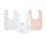 aden + anais Bavoir à pression, 100% mousseline de coton, Bavoir à 3 épaisseurs à usage multiple, Bavoir super doux et absorbant, Lot de 3, blushing bunnies