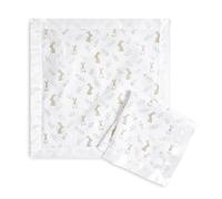 aden + anais Blushing Bunnies - Lot de 2 couvertures de sécurité carrées Douces et Respirantes 100% Mousseline de Coton avec Bordure en Satin | Ensemble Cadeau de Douche Unisexe pour bébé Fille et