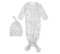 aden + anais - Coffret Naissance en Maille Confort - Cadeau de Naissance - Grenouillère et Bonnet de Naissance en Coton - Doux et Confortable - Cadeau pour Nouveau-Né - 0 à 3 Mois, Blanc et Gris