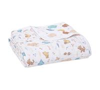 aden + anais Couverture de rêve Dream Blanket pour bébé prélavée en Mousseline 100% Coton, Douce et légère, Garçon, Fille, Quadruple-épaisseur, 120x120cm, Imprimé Winnie The Pooh in The Woods