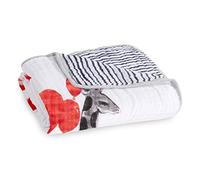 aden + anais - Couverture de Rêve Dream Blanket Prélavée en Mousseline 100% Coton - Imprimé Dream Ride - Quadruple-épaisseur 120 cm x 120 cm