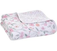 aden + anais - Couverture de rêve dream blanket prélavée en mousseline 100% coton - Imprimé Ma Fleur - Quadruple-épaisseur 120 cm x 120 cm