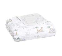aden + anais - Couverture de rêve Dream Blanket prélavée en Mousseline metallisee 100% Coton - Imprimé My Darling Dumbo - Quadruple-épaisseur 120 cm x 120 cm