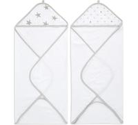 aden + anais™ Essentials Capes de Bain à Capuche en éponge prélavée 100% Coton, Capuche en Mousseline, Pack de 2, Très Pratique, Garçon et Fille, 76cm x 76cm, Imprimé Dusty