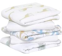 aden + anais™ essentials Langes Bébé Musy, Ensemble de Langes Prélavés en Mousseline 100% Coton, Multi usages, Adapté pour les Nouveau-nés, Lot de 5, 60x60cm, Garçon, Fille, Imprimé natural history
