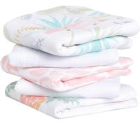 aden + anais™ essentials Langes Bébé Musy, Ensemble de Langes Prélavés en Mousseline 100% Coton, Multi usages, Adapté pour les Nouveau-nés, Lot de 5, 60x60cm, Garçon, Fille, Imprimé tropicalia