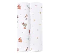 aden + anais™ Essentials Lot de 2 couvertures d'emmaillotage en Mousseline de Coton éléphant Cirque