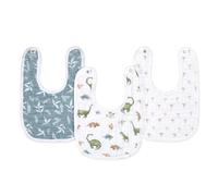 aden + anais™ Essentials Lot de 3 bavoirs en mousseline de coton pour bébé Motif dinosaure jungle