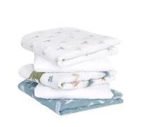 aden + anais™ Essentials Lot de 5 carrés en Mousseline de Coton Motif Dinosaure Jungle